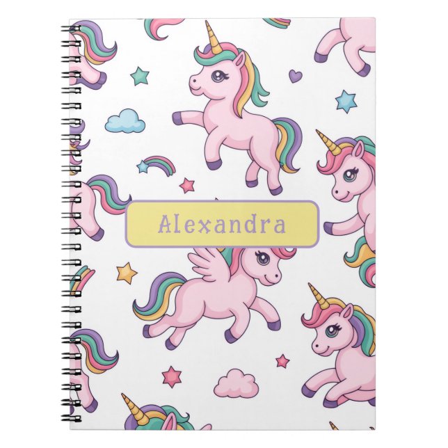 Cuaderno Arcoíris de Unicornio Lindo (Frente)