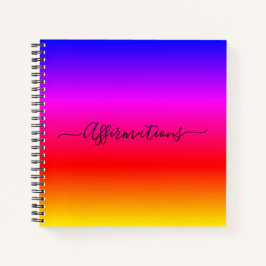 Cuaderno Arcoiris divertido con afirmaciones de tipografía 