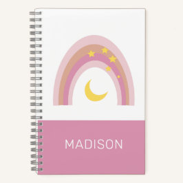 Cuaderno 'Arcoiris en época de sueño', personalizado rosa d