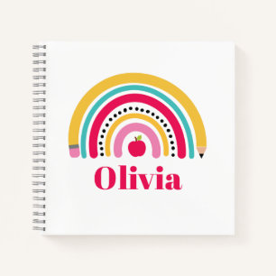 Cuaderno Arcoíris Escolar Nombre Personalizado
