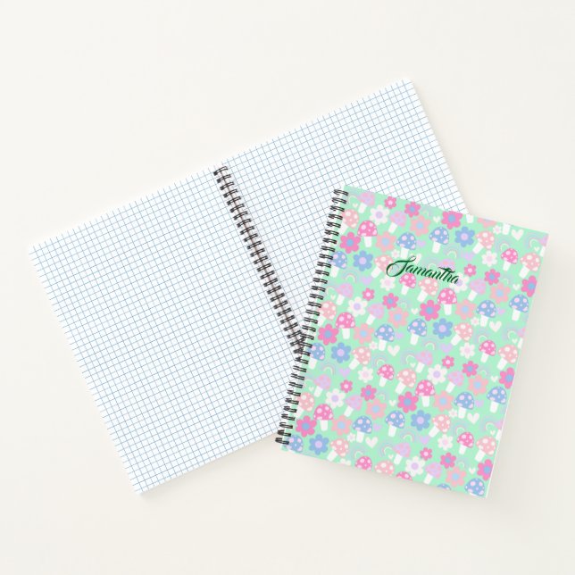 Cuaderno Arcoiris, Hongos Y Flores Cutos (Interior)