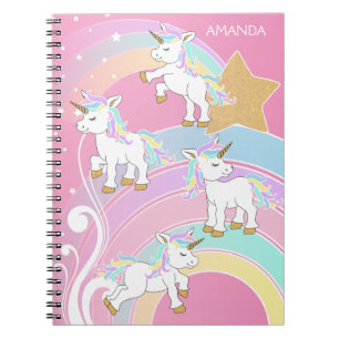 Cuaderno Arcoiris mágico rosa 🦄 unicornios