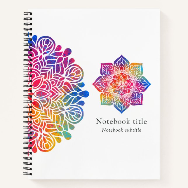 Cuaderno Arcoíris Mandala Indio (Anverso)