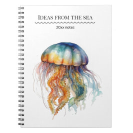 Cuaderno Arcoiris marea medusa: Arte acuarela
