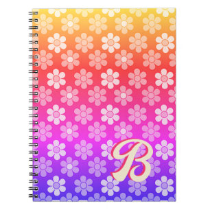 Cuaderno Arcoiris monograma retro Daisy