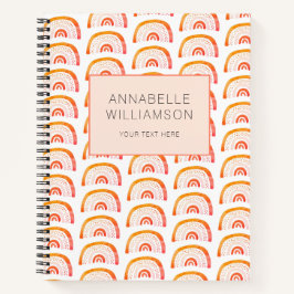 Cuaderno Arcoíris naranja boho