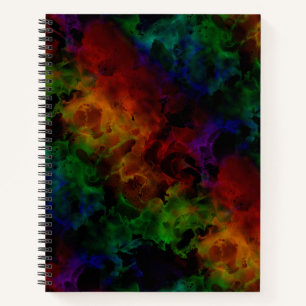 Cuaderno Arcoiris negro abstracto moderno
