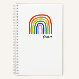 Cuaderno Arcoíris NOMBRE Corazón Colorido Artesanal Diversi