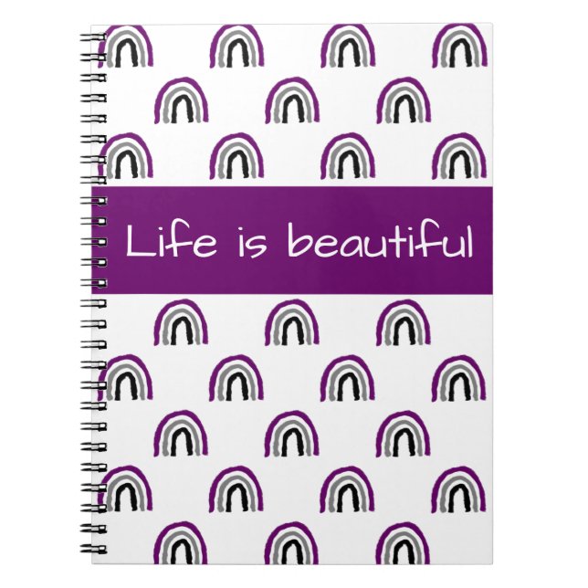 Cuaderno Arcoiris pintado con orgullo de arroz asexual (Frente)