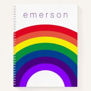 Cuaderno Arcoiris primario monograma