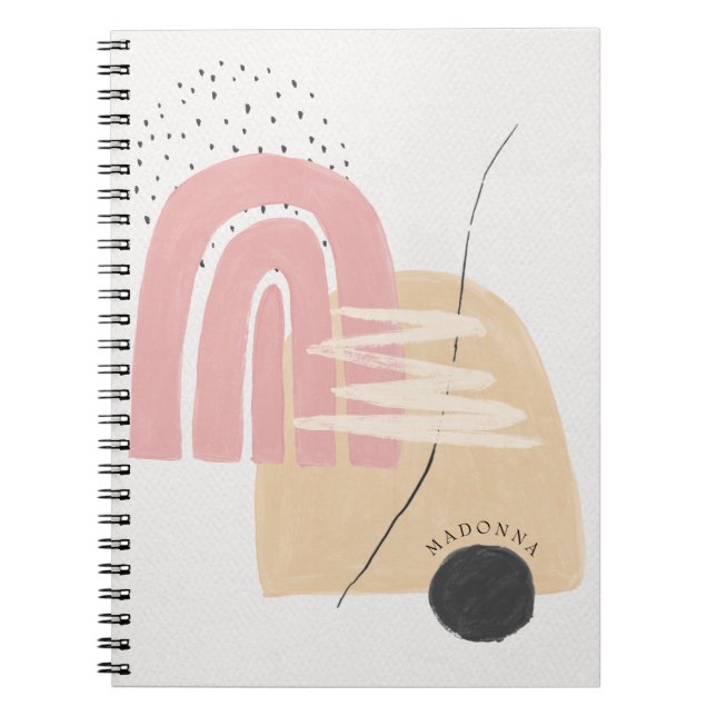 Cuaderno Arcoíris Rosa Personalizado Moderno (Frente)