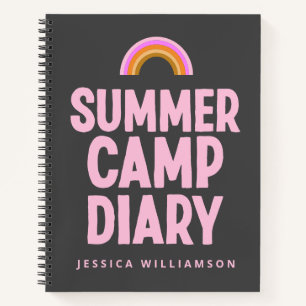 Cuaderno Arcoiris rosa rosado personalizado en el campament