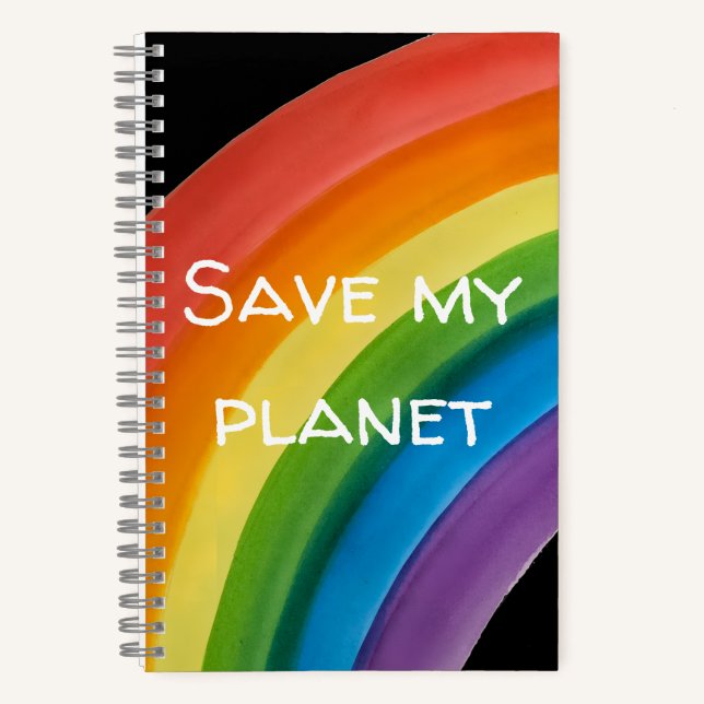 Cuaderno ARCOÍRIS Salva mi planeta (personalizable) (Anverso)