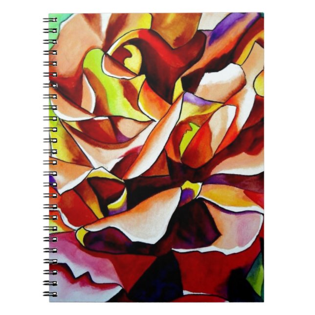 Cuaderno Arcoiris Sunset Rosa acuarela arte original (Frente)