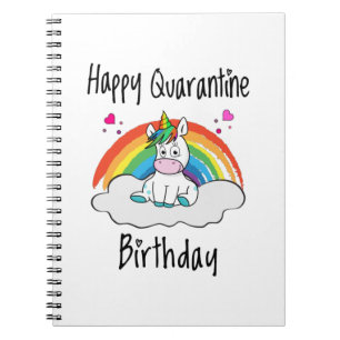 Cuaderno Arcoiris unicornio de cumpleaños de cuarentena