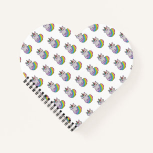 Cuaderno Arcoiris unicornio de gato blanco