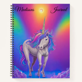 Cuaderno Arcoiris unicornio personalizado