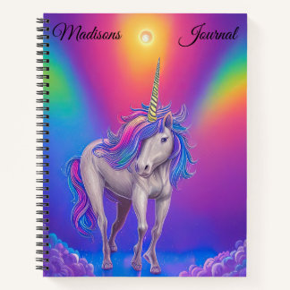 Cuaderno Arcoiris unicornio personalizado