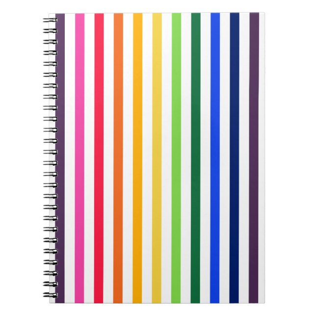 Cuaderno Arcoiris y rayas blancas (Frente)