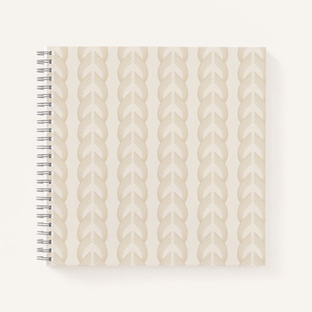 Cuaderno Arcos de cinta Art Deco en champán y marfil (Anverso)