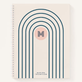 Cuaderno Arcos de líneas geométricas abstractas retro
