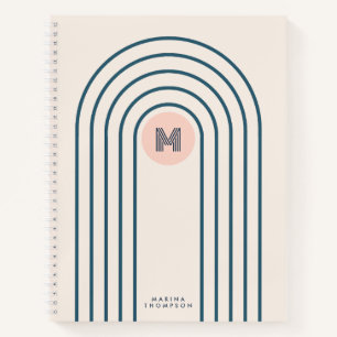 Cuaderno Arcos de líneas geométricas abstractas retro