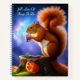 Cuaderno ardilla borracha, personalizada, espiral