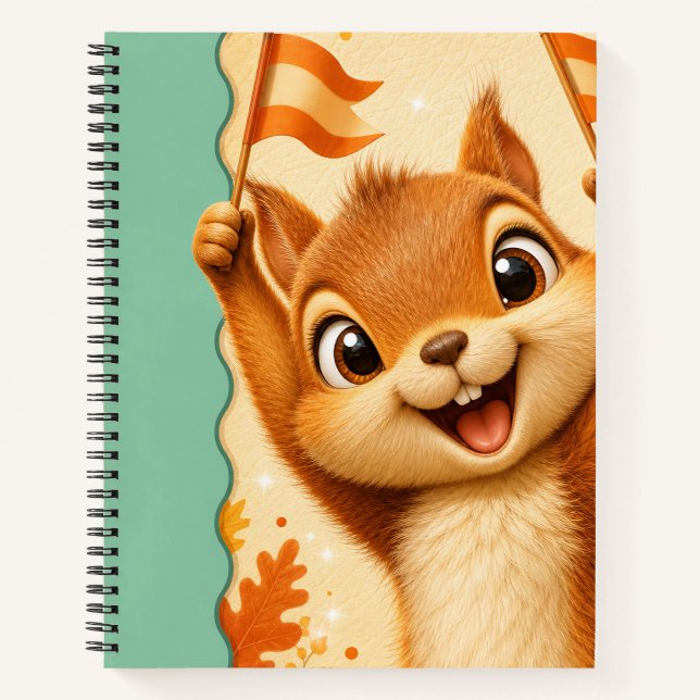Cuaderno Ardilla con bandera (Anverso)