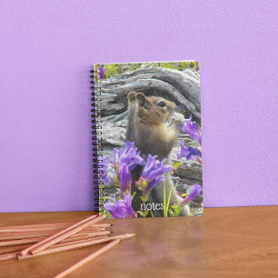 Cuaderno Ardilla de tierra y flores silvestres foto natural