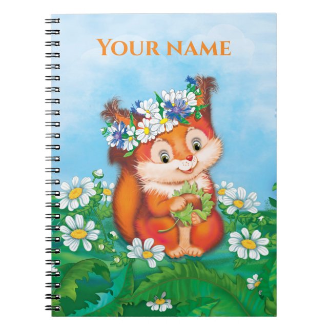 Cuaderno ardilla linda naranja (Frente)