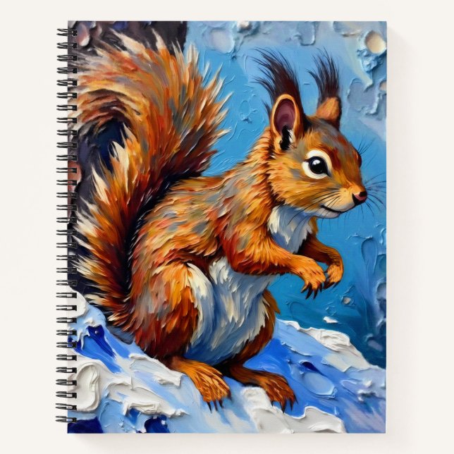Cuaderno Ardilla marrón en la nieve (Anverso)