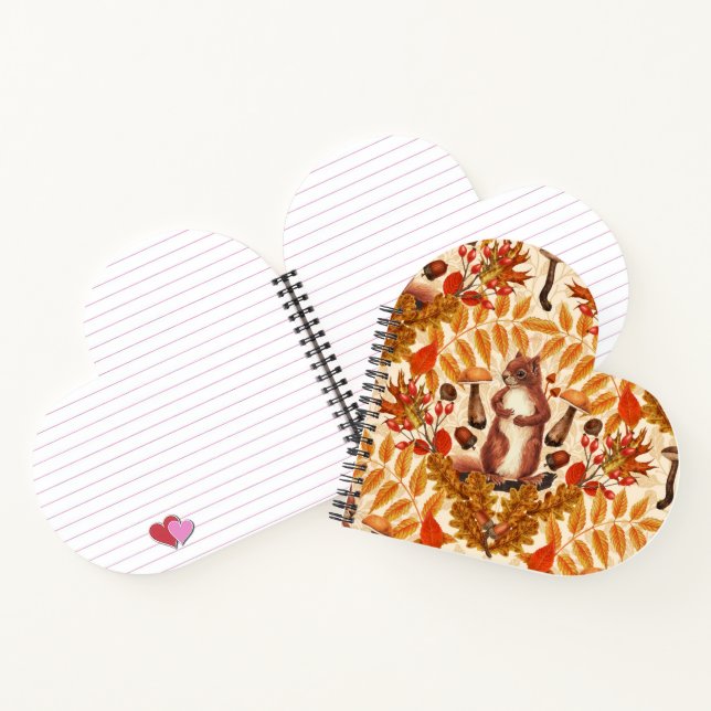 Cuaderno Ardilla otoñal en blanco roto (Interior)