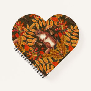 Cuaderno Ardilla otoñal sobre marrón oscuro