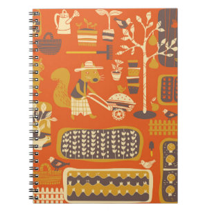 Cuaderno Ardillas de jardín: Escena animal caprichosa