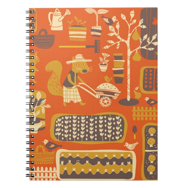 Cuaderno Ardillas de jardín: Escena animal caprichosa (Frente)