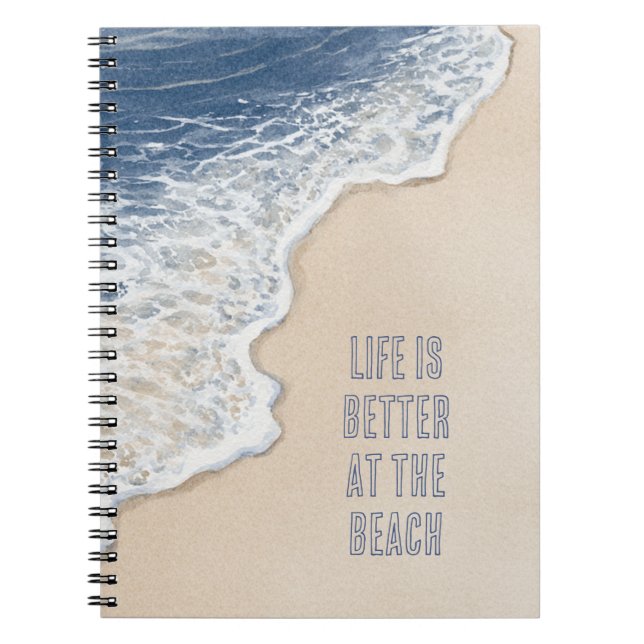 Cuaderno Arena de Playa de Océano Azul Costero (Frente)