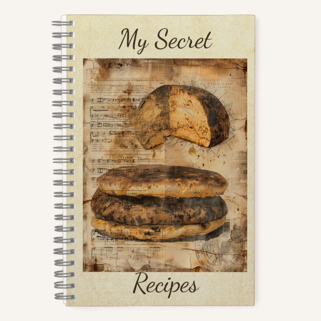 Cuaderno Arepa Bread Ephemera Collage Art (Anverso)