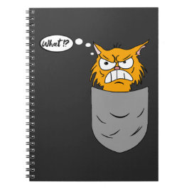 Cuaderno ärgerliche Katze in Brusttasche