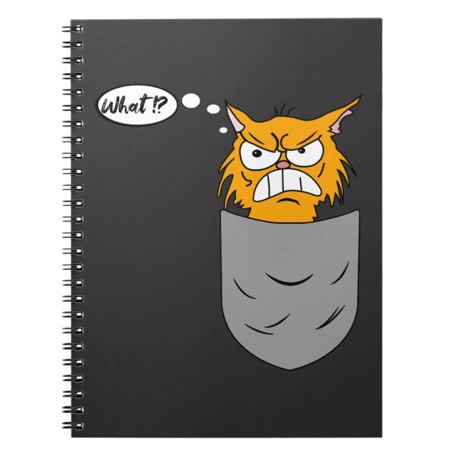 Cuaderno ärgerliche Katze in Brusttasche (Frente)