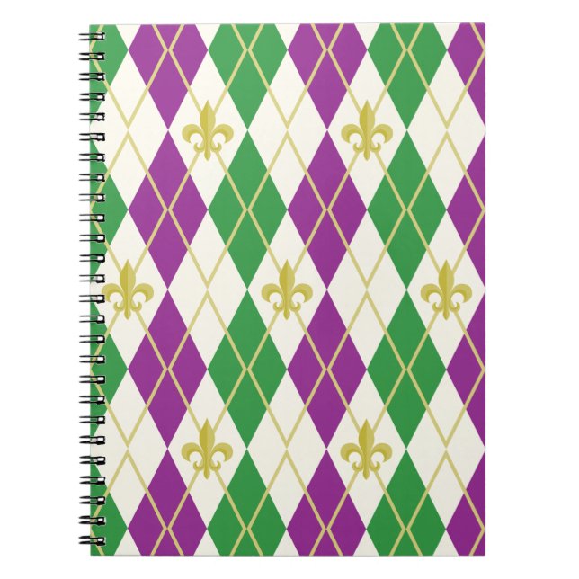 Cuaderno Argyle de Mardi Gras (Frente)