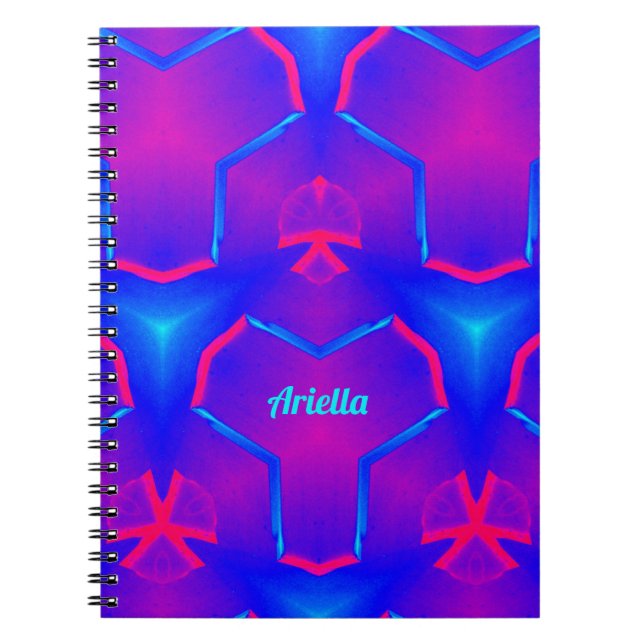Cuaderno ARIELLA ~ Fluoro azul y rosa (Frente)