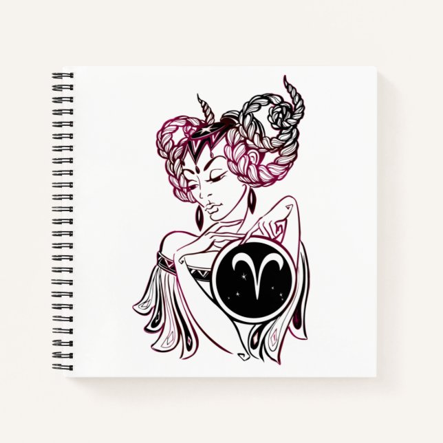 Cuaderno Aries Art Deco Lady personalizada (Anverso)