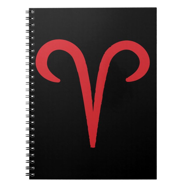 Cuaderno ARIES Astrología roja Zodiac Marzo Abril Cumpleaño (Frente)