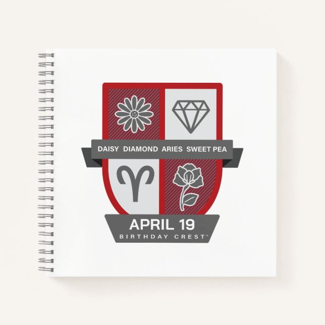 Cuaderno Aries Birthday Crest™ for April 1-19 (Anverso)