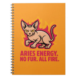 Cuaderno Aries Energy Sphynx Cat Fire Illustration