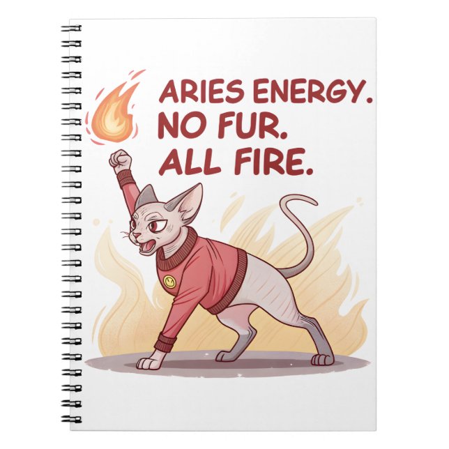 Cuaderno Aries Energy Sphynx Cat No Fur All Fire Art (Frente)