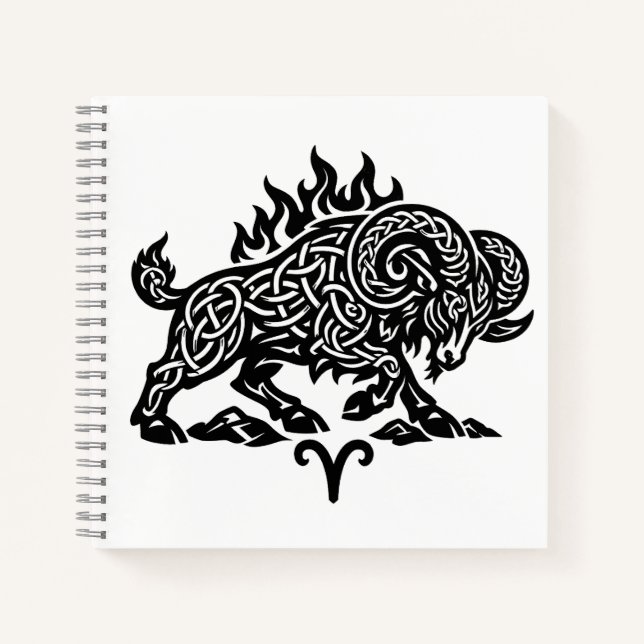 Cuaderno Aries Fuego‑Carnero – Zodíaco de Tinta Embrujada C (Anverso)