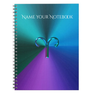Cuaderno Aries metálico Hued fresco del Rótulo del zodiac