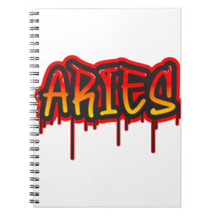 Cuaderno ARIES Signo de Fuego Arte de Palabras Goteando Pin