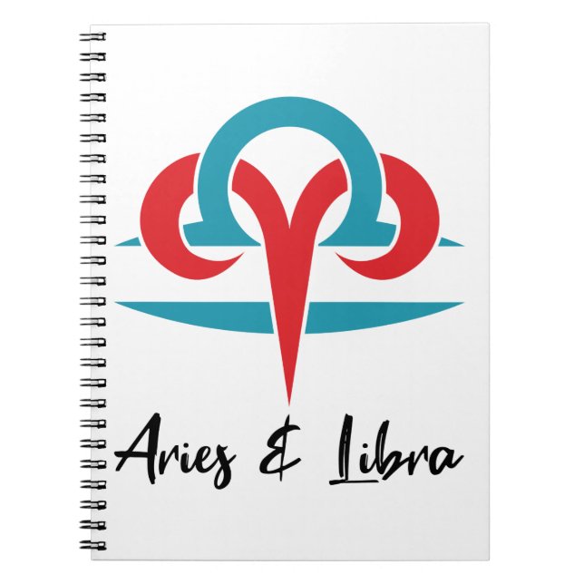 Cuaderno Aries y Parejas Libra Astrología del Horóscopo Zod (Frente)